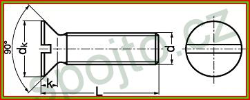 Šroub 5 x 40 Zn, DIN 963