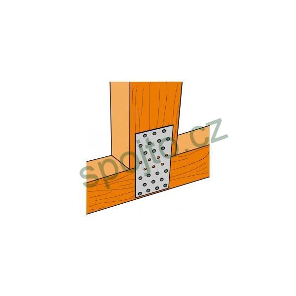 Spojovací deska s otvory 120x200x2 mm.