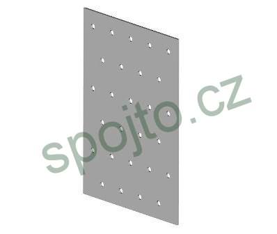 Spojovací deska s otvory 120x200x2 mm.