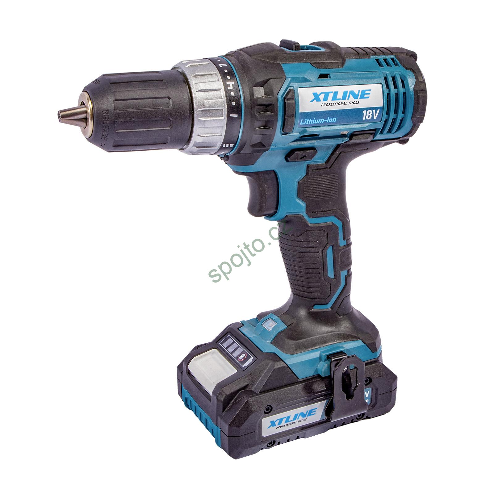 XTLINE Aku vrtačka 18 V, 35 Nm + 2 baterie 2.0 Ah + nabíječka 2.4 A XT102770E